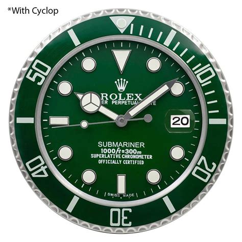 green rolex wall clock